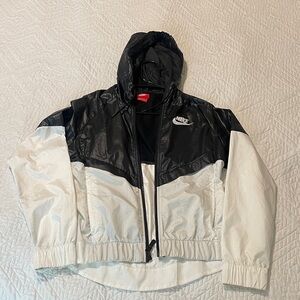Nike Black and White Hooded Jacket